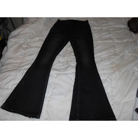 Rock & Roll Denim Jeans Women's Dark Wash Bell Bottom Flare High Waist - Picture 1 of 16